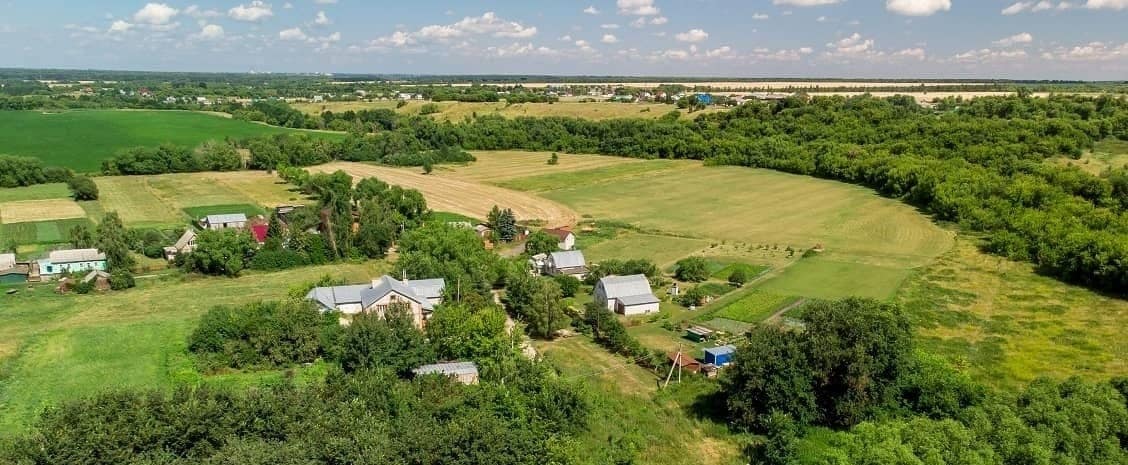 A landlocked property viewed from above, possibly indicating challenges related to access or development.