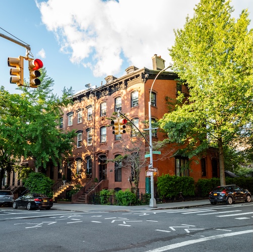 Residential building in Clinton Hill, Brooklyn, NYC.