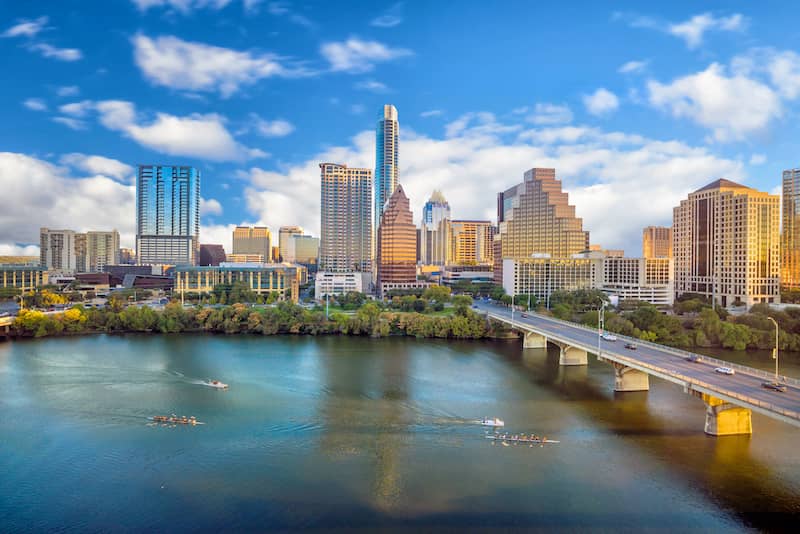 RHB Assets From IGX: Aerial view of downtown Austin, Texas