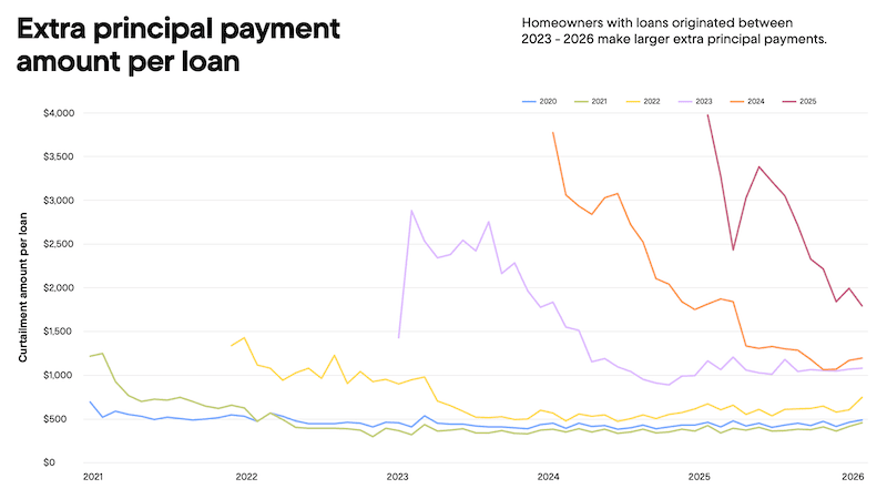 Chart titled "Extra principal payment amount per loan" and the results.