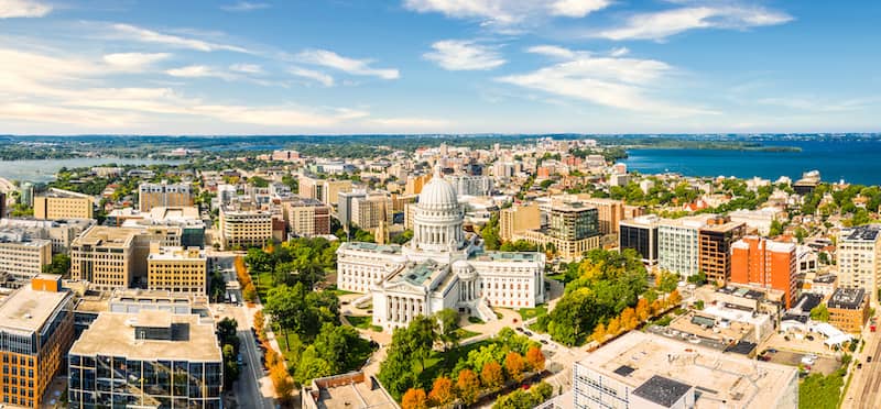 Aerial view of Madison Wisconsin