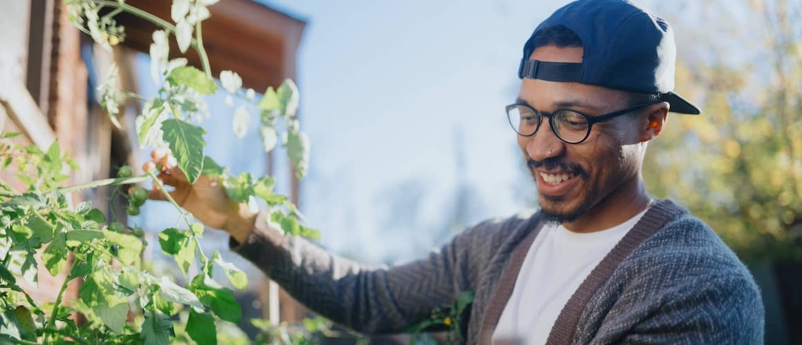 Man tending to his garden.