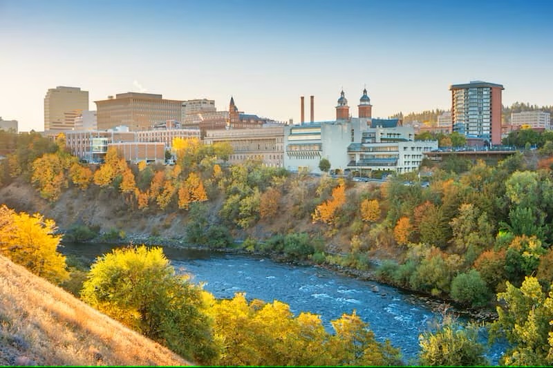 Aerial view of Spokane Washington