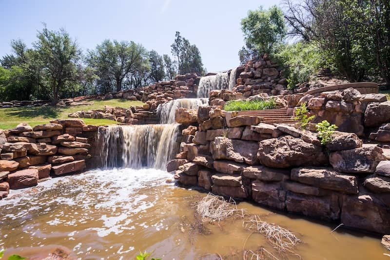 The falls at Lucy Park in Wichita Falls Texas.