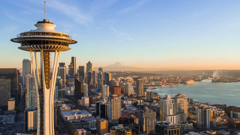 RHB Assets From IGX: Seattle, Washington skyline with the iconic Space Needle.