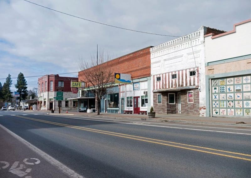 Historic downtown Moro.