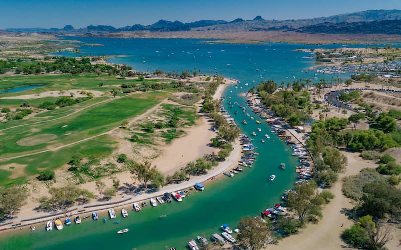 RHB Assets From IGX: Aerial view of Lake Havasu City Arizona