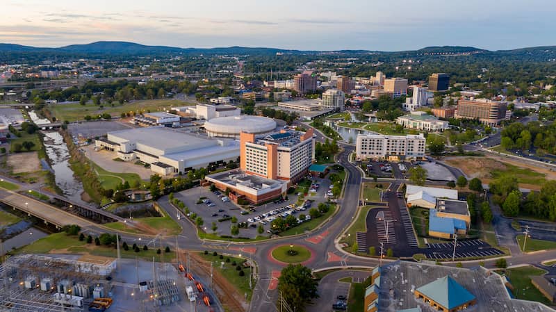 RHB Assets From IGX: Downtown Huntsville, Alabama with a mix of modern and historic buildings