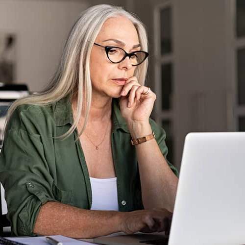 mature woman on computer