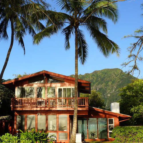 RHB Assets From IGX: A red beach house in Waimanalo, Hawaii.