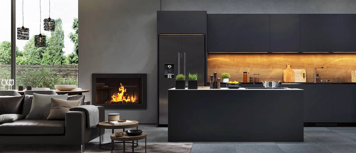 RHB Assets From IGX: Matte black kitchen with modern appliances and design