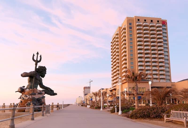 A view of the King Neptune Statue in Virginia Beach.