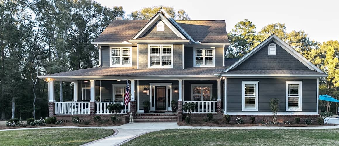 Blue and Gray Two Story Home 