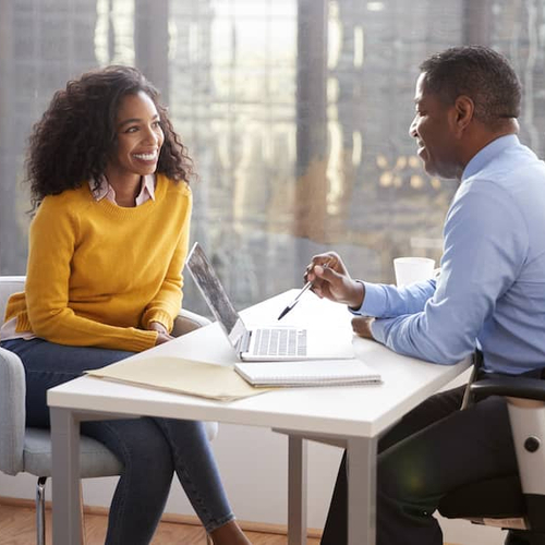 Financial meeting, depicting discussions or planning regarding finances.