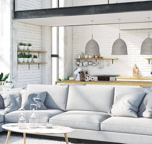 Interior of a modern condo, showcasing contemporary design and decor.