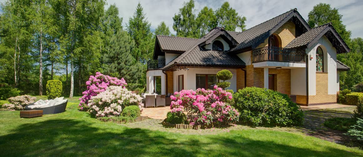 House with beautiful garden.