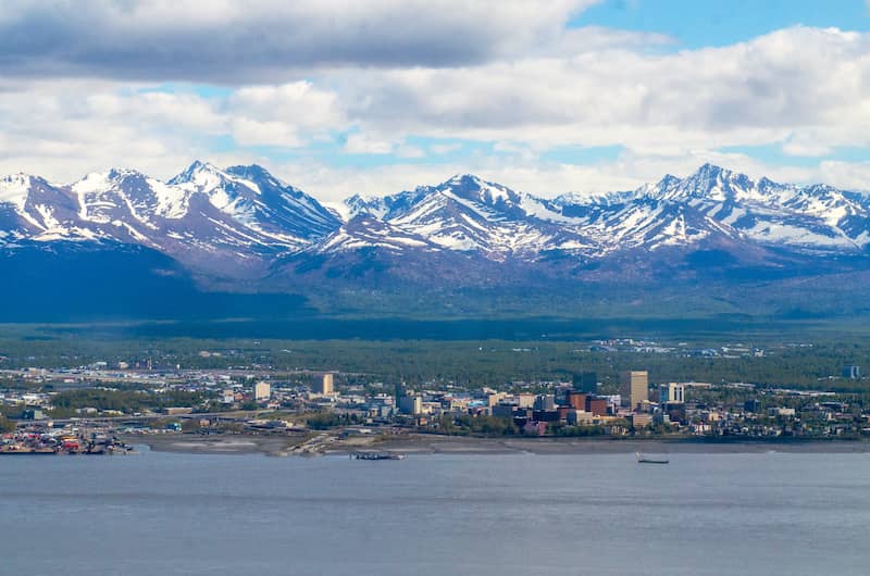 RHB Assets From IGX: Anchorage Alaska skyline with Chugach Mountains