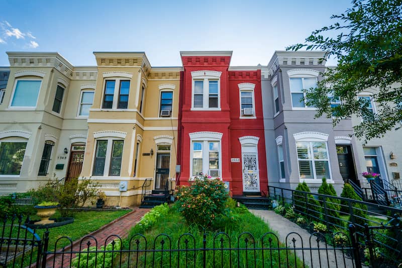 Row homes in Washington DC