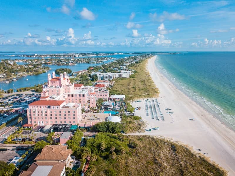 A beach view of St. Pete Beach, Florida.