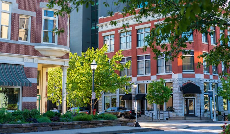 RHB Assets From IGX: Historical square in downtown Fayetteville, Arkansas