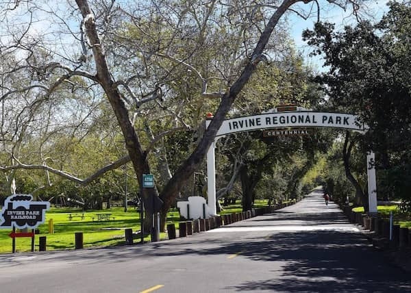 Irvine Regional Park Centennial sign.