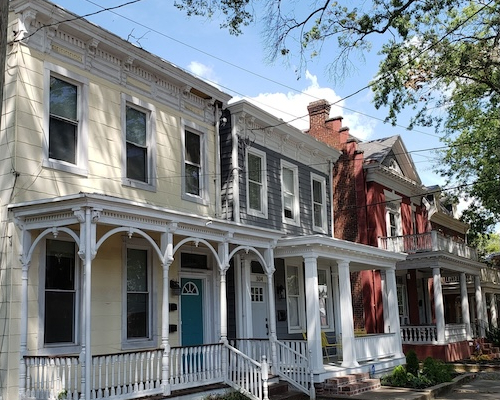 Row of townhouses in Richmond, Virginia.