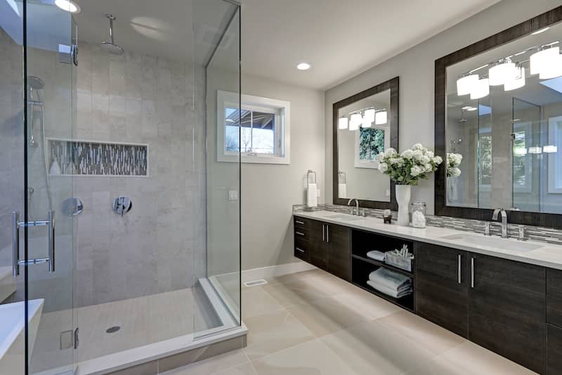 RHB Assets From IGX: Spacious black and gray bathroom