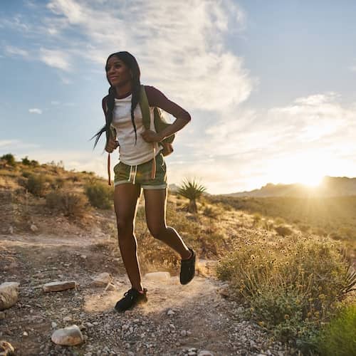 Young woman hiking in Nevada.