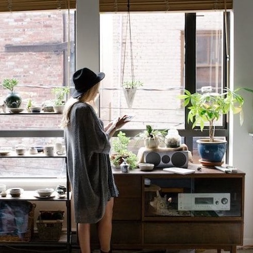 Interior of a hipster room, displaying modern decor and design elements.
