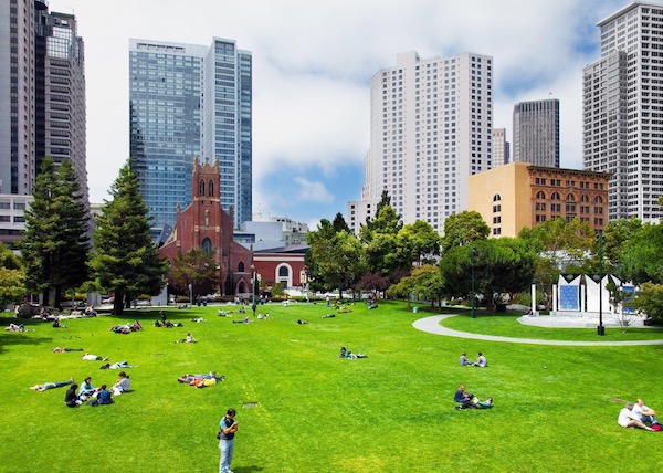 Yerba Buena Gardens park in downtown San Francisco.