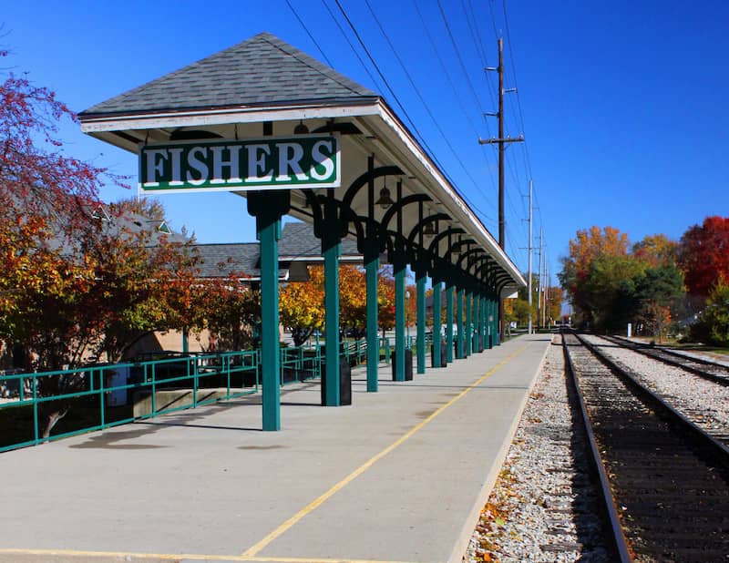 Fishers train station in Indiana.