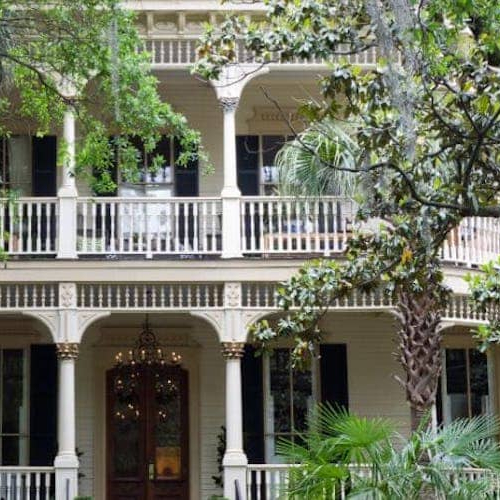A classic prewar home in historic Savannah, Georgia.