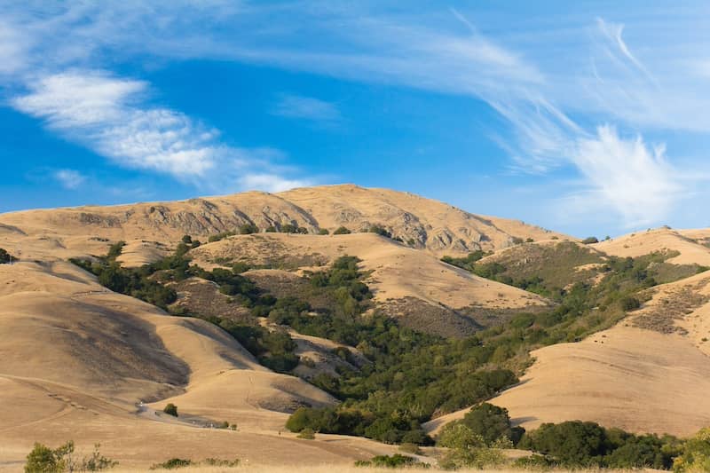 Later afternoon in the east bay hills of Fremont, California