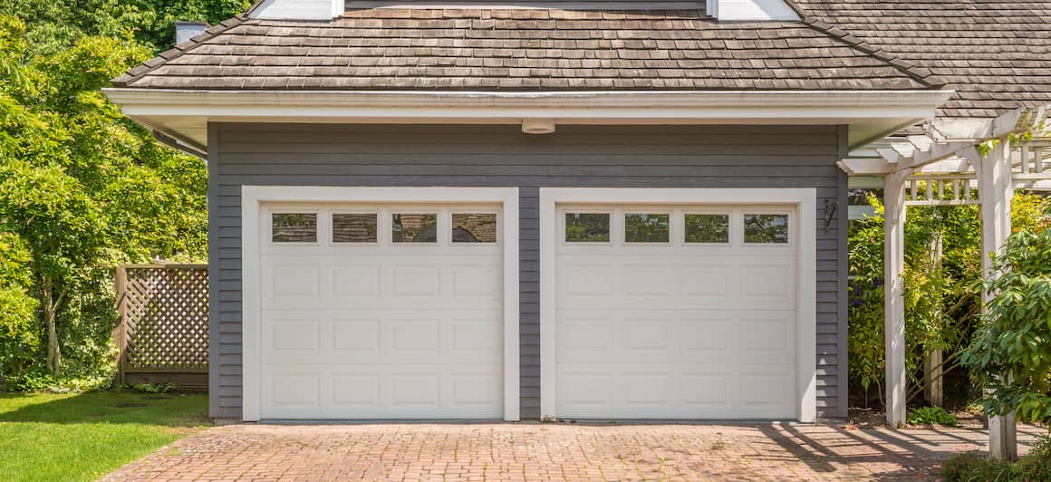 RHB Assets From IGX: A row of modern, closed garage doors.