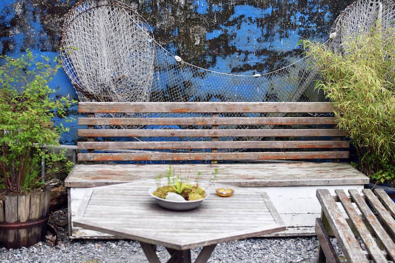 Rustic patio seating