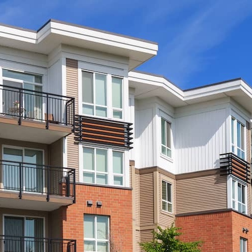 New construction condos with balconies.