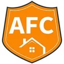 Small orange shield-shaped logo with a small silhouette of a house and the letters "AFC" in white. 