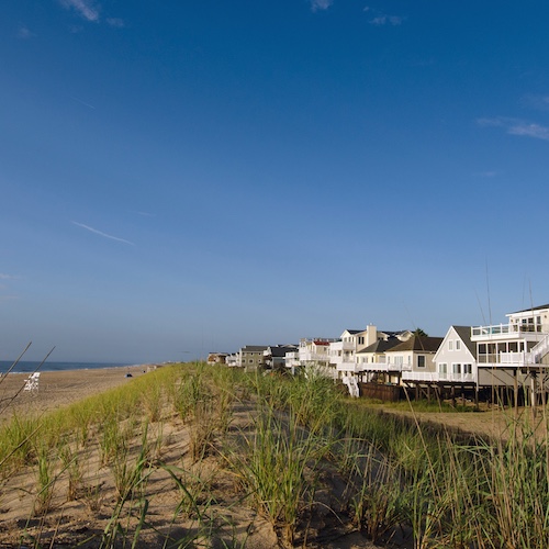 Homes along Bethany Beach, Delaware.
