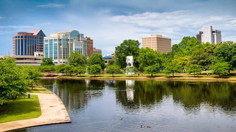 A view of downtown Huntsville, Alabama.