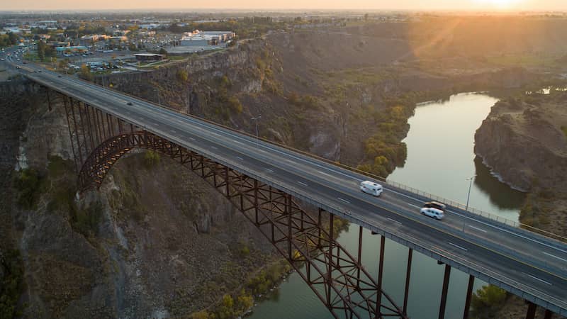 RHB Assets From IGX: A picturesque truss bridge leading into Twin Falls, Idaho.