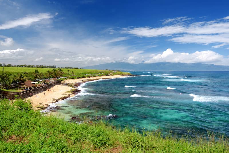 RHB Assets From IGX: Paia, Hawaii beach scene with palm trees and turquoise waters.