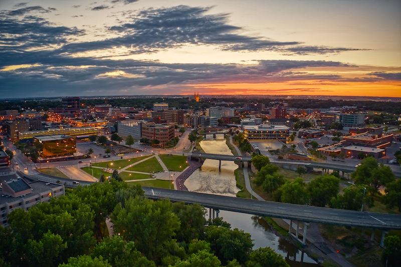 Sioux Falls, South Dakota skyline.