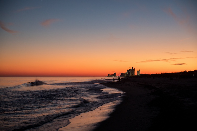 Sunset view on Myrtle Beach.