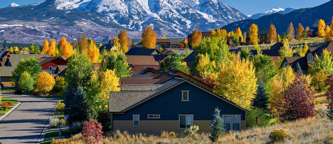 RHB Assets From IGX: Residential neighborhood in Colorado during autumn