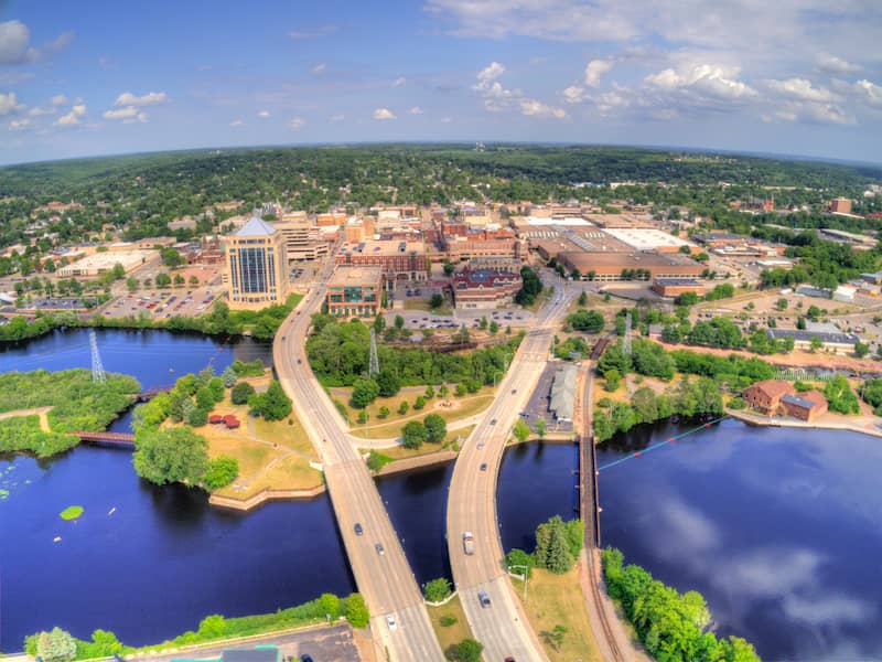 RHB Assets From IGX: Aerial view of homes in Wausau, Wisconsin based on salary