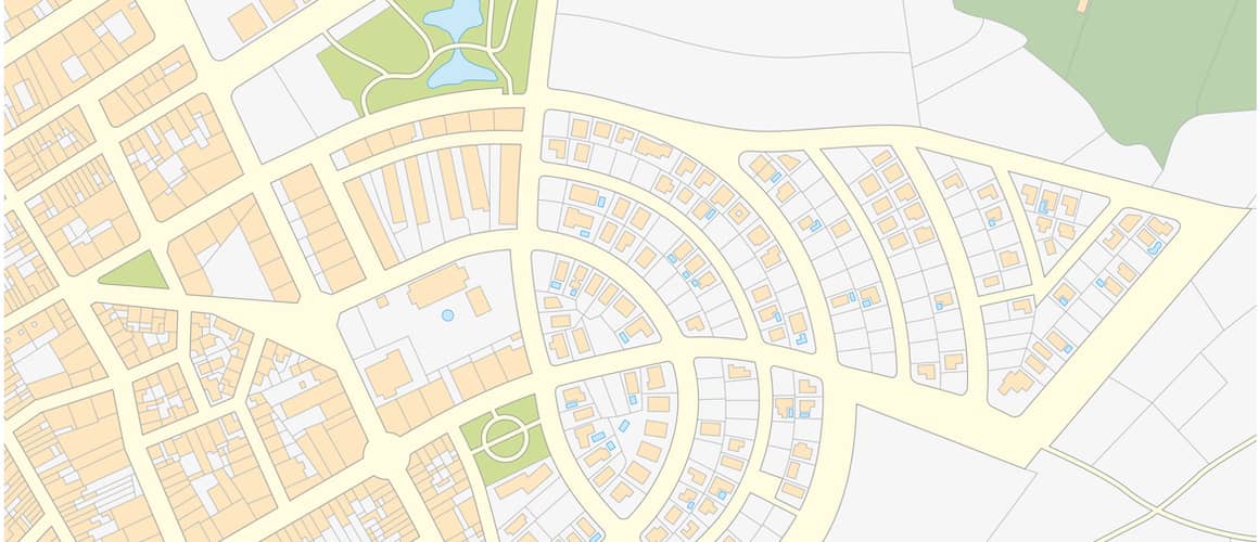 RHB Assets From IGX: A fictitious cadastral plat map.