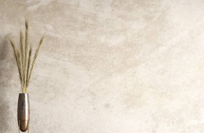 Beige stucco wall and natural grasses in vase.