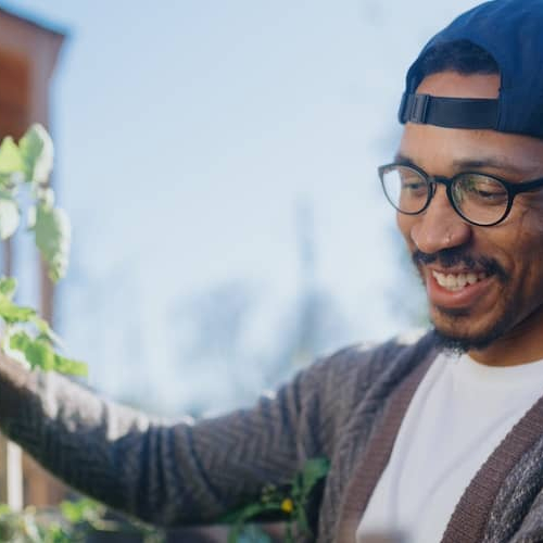 Man tending to his garden.