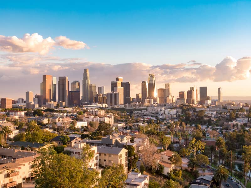 RHB Assets From IGX: Los Angeles, California skyline at sunset.