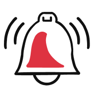 A vibrating bell icon